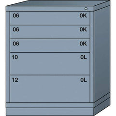 Lyon - 5 Drawer, Standard Mid-Range - Multiple Drawer Access Cabinet - Steel, 30" Wide x 28-1/4" Deep x 37-15/79" High, Dove Gray - Apex Tool & Supply