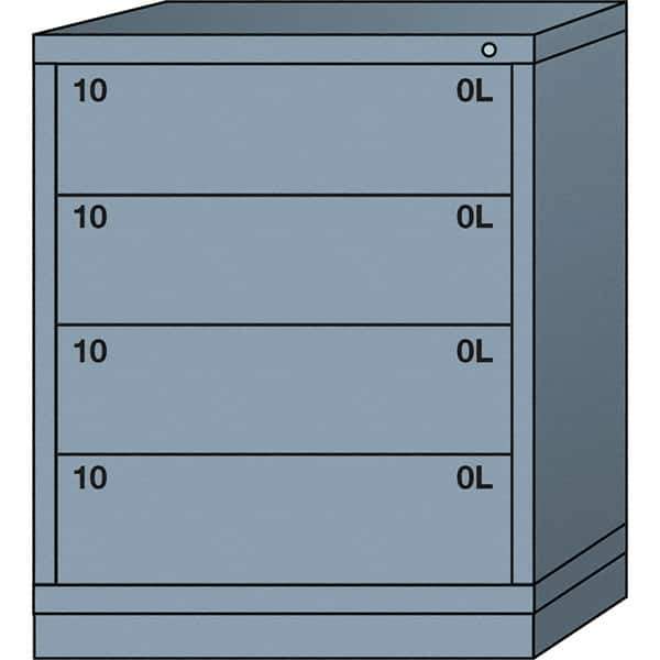 Lyon - 4 Drawer, Standard Mid-Range - Single Drawer Access Cabinet - Steel, 30" Wide x 28-1/4" Deep x 37-15/79" High, Dove Gray - Apex Tool & Supply