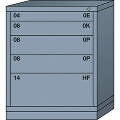 Lyon - 5 Drawer, Standard Mid-Range - Multiple Drawer Access Cabinet - Steel, 30" Wide x 28-1/4" Deep x 37-15/79" High, Dove Gray - Apex Tool & Supply
