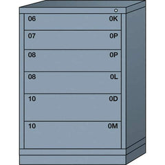 Lyon - 6 Drawer, Standard Counter - Single Drawer Access Cabinet - Steel, 30" Wide x 28-1/4" Deep x 44-1/4" High, Dove Gray - Apex Tool & Supply