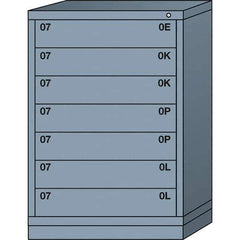 Lyon - 7 Drawer, Standard Counter - Multiple Drawer Access Cabinet - Steel, 30" Wide x 28-1/4" Deep x 44-1/4" High, Dove Gray - Apex Tool & Supply