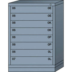 Lyon - 8 Drawer, Standard Counter - Multiple Drawer Access Cabinet - Steel, 30" Wide x 28-1/4" Deep x 44-1/4" High, Dove Gray - Apex Tool & Supply
