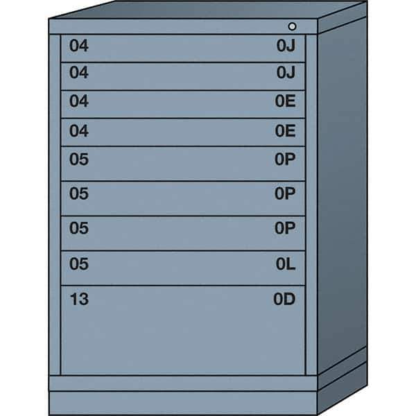 Lyon - 9 Drawer, Standard Counter - Single Drawer Access Cabinet - Steel, 30" Wide x 28-1/4" Deep x 44-1/4" High, Dove Gray - Apex Tool & Supply