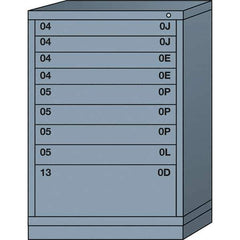 Lyon - 9 Drawer, Standard Counter - Single Drawer Access Cabinet - Steel, 30" Wide x 28-1/4" Deep x 44-1/4" High, Dove Gray - Apex Tool & Supply