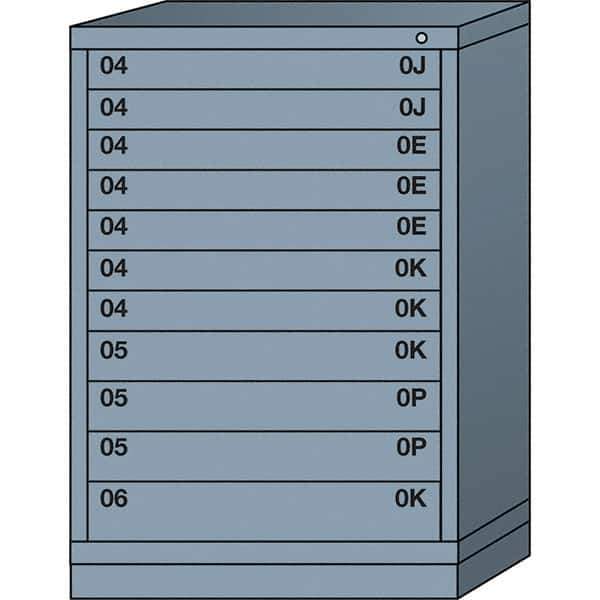 Lyon - 11 Drawer, Standard Counter - Single Drawer Access Cabinet - Steel, 30" Wide x 28-1/4" Deep x 44-1/4" High, Dove Gray - Apex Tool & Supply