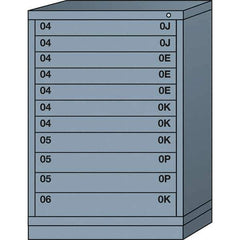 Lyon - 11 Drawer, Standard Counter - Multiple Drawer Access Cabinet - Steel, 30" Wide x 28-1/4" Deep x 44-1/4" High, Dove Gray - Apex Tool & Supply