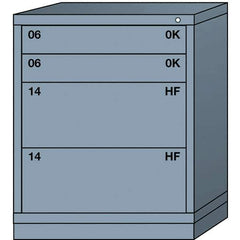 Lyon - 4 Drawer, Standard Mid-Range - Multiple Drawer Access Cabinet - Steel, 30" Wide x 28-1/4" Deep x 37-15/79" High, Dove Gray - Apex Tool & Supply