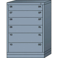 Lyon - 6 Drawer, Standard Counter - Single Drawer Access Cabinet - Steel, 30" Wide x 28-1/4" Deep x 44-1/4" High, Dove Gray - Apex Tool & Supply
