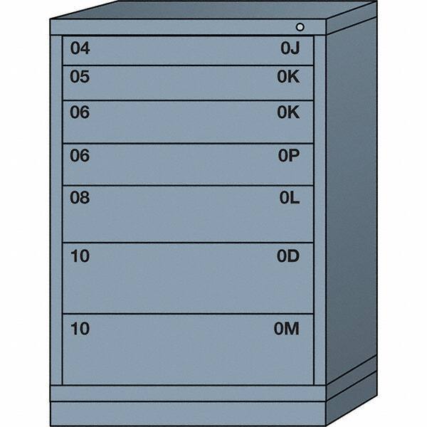 Lyon - 7 Drawer, Standard Counter - Single Drawer Access Cabinet - Steel, 30" Wide x 28-1/4" Deep x 44-1/4" High, Dove Gray - Apex Tool & Supply