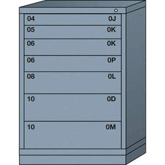 Lyon - 7 Drawer, Standard Counter - Multiple Drawer Access Cabinet - Steel, 30" Wide x 28-1/4" Deep x 44-1/4" High, Dove Gray - Apex Tool & Supply