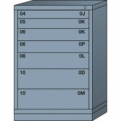 Lyon - 7 Drawer, Standard Counter - Single Drawer Access Cabinet - Steel, 30" Wide x 28-1/4" Deep x 44-1/4" High, Dove Gray - Apex Tool & Supply