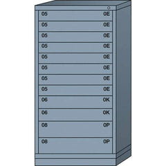 Lyon - 12 Drawer, Standard Eye-Level - Single Drawer Access Cabinet - Steel, 30" Wide x 28-1/4" Deep x 59-1/4" High, Dove Gray - Apex Tool & Supply