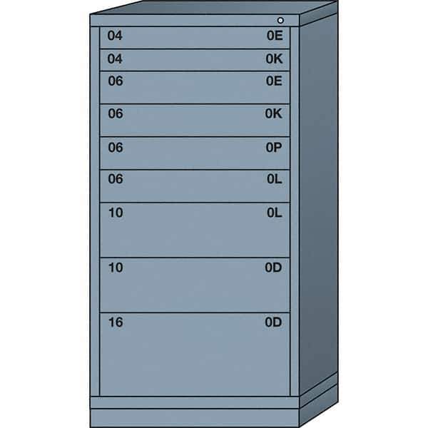 Lyon - 9 Drawer, Standard Eye-Level - Multiple Drawer Access Cabinet - Steel, 30" Wide x 28-1/4" Deep x 59-1/4" High, Dove Gray - Apex Tool & Supply