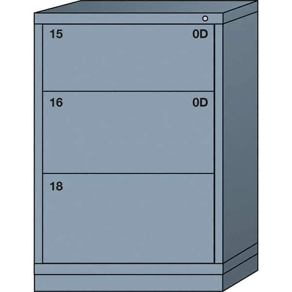Lyon - 3 Drawer, Standard Counter - Multiple Drawer Access Cabinet - Steel, 30" Wide x 28-1/4" Deep x 44-1/4" High, Dove Gray - Apex Tool & Supply