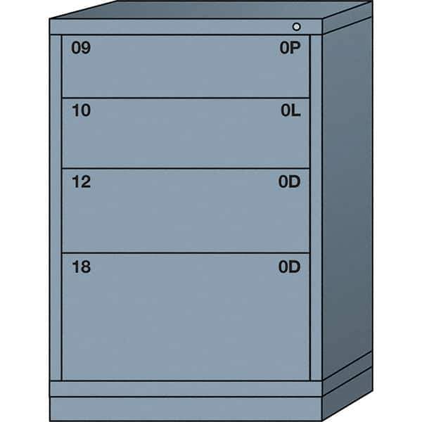 Lyon - 4 Drawer, Standard Counter - Single Drawer Access Cabinet - Steel, 30" Wide x 28-1/4" Deep x 44-1/4" High, Dove Gray - Apex Tool & Supply