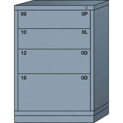 Lyon - 4 Drawer, Standard Counter - Single Drawer Access Cabinet - Steel, 30" Wide x 28-1/4" Deep x 44-1/4" High, Dove Gray - Apex Tool & Supply