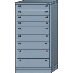 Lyon - 9 Drawer, Standard Eye-Level - Multiple Drawer Access Cabinet - Steel, 30" Wide x 28-1/4" Deep x 59-1/4" High, Dove Gray - Apex Tool & Supply