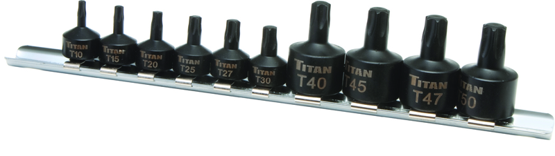 10 Piece - #16142 - 1/4 & 3/8" Drive - Star Stubby Impact Bit Socket Set - Apex Tool & Supply