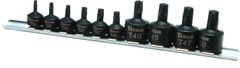 10 Piece - #16142 - 1/4 & 3/8" Drive - Star Stubby Impact Bit Socket Set - Apex Tool & Supply