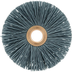 3″ Small Diameter Nylox Wheel Brush, .022/120SC Crimped Fill, 1/2″ Arbor Hole - Apex Tool & Supply