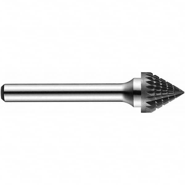 Precision Twist Drill - 1/8" Cut Diam, 1/8" Shank Diam, Carbide Double Cut 60° Angle Burr - Apex Tool & Supply