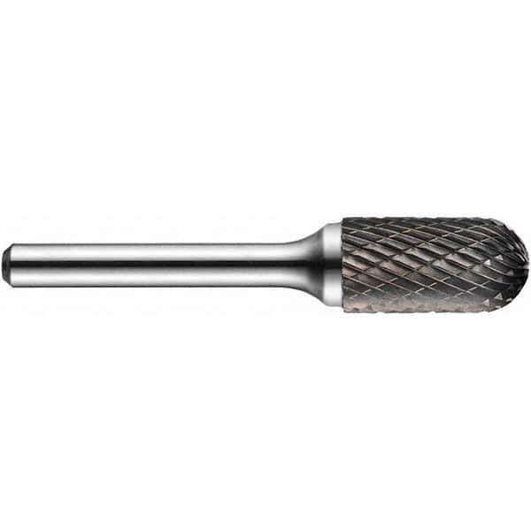 Precision Twist Drill - 3/8" Cut Diam, 1/4" Shank Diam, Carbide Double Cut Ball Burr - Apex Tool & Supply