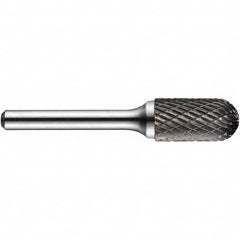 Precision Twist Drill - 3/8" Cut Diam, 1/4" Shank Diam, Carbide Double Cut Ball Burr - Apex Tool & Supply