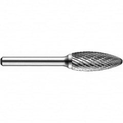 Precision Twist Drill - 5/16" Cut Diam, 1/4" Shank Diam, Carbide Double Cut Flame Burr - Apex Tool & Supply