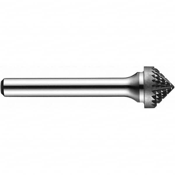 Precision Twist Drill - 1/2" Cut Diam, 1/4" Shank Diam, Carbide Double Cut 90° Angle Burr - Apex Tool & Supply