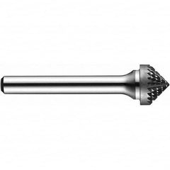Precision Twist Drill - 1/2" Cut Diam, 1/4" Shank Diam, Carbide Double Cut 90° Angle Burr - Apex Tool & Supply