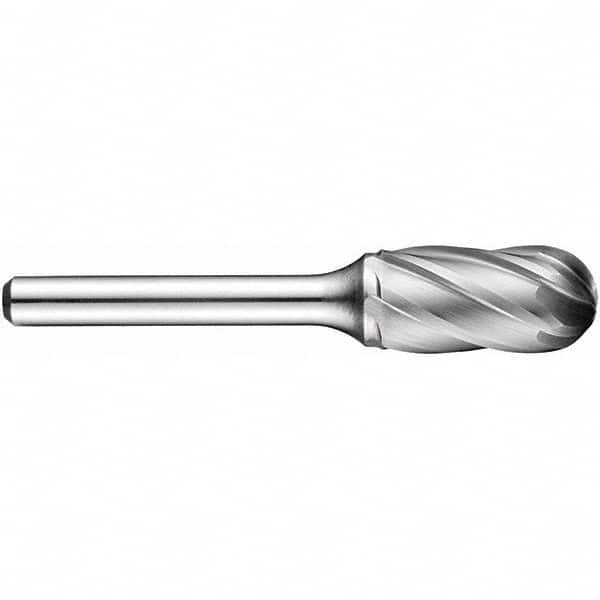 Precision Twist Drill - 1/4" Cut Diam, 1/4" Shank Diam, Carbide Aluma Cut Cylinder Ball End Burr - Apex Tool & Supply
