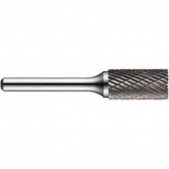 Precision Twist Drill - 3/4" Cut Diam, 1/4" Shank Diam, Carbide Double Cut Cylinder Burr with End Cut - Apex Tool & Supply