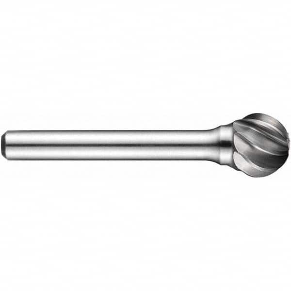 Precision Twist Drill - 1/2" Cut Diam, 1/4" Shank Diam, Carbide Aluma Cut Ball Burr - Apex Tool & Supply