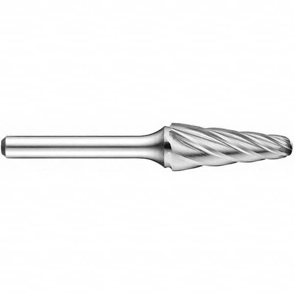 Precision Twist Drill - 1/2" Cut Diam, 1/4" Shank Diam, Carbide Aluma Cut Conical Radius End Burr - Apex Tool & Supply