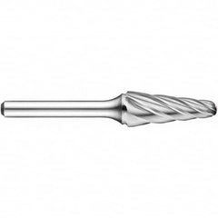 Precision Twist Drill - 1/2" Cut Diam, 1/4" Shank Diam, Carbide Aluma Cut Conical Radius End Burr - Apex Tool & Supply