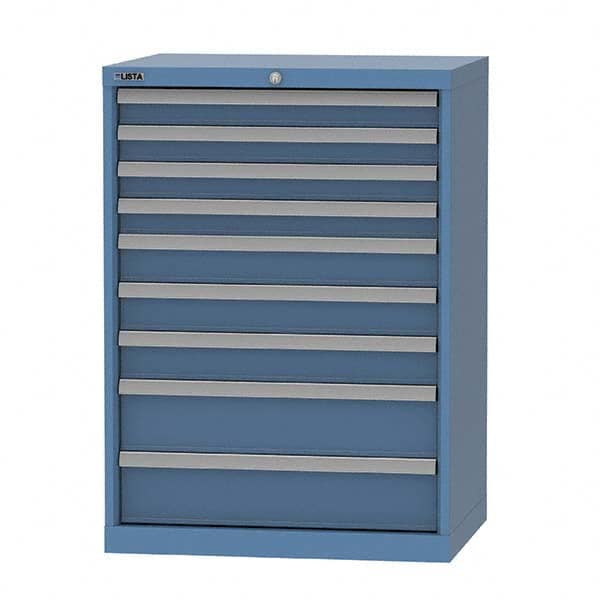 LISTA - 9 Drawer, 124 Compartment Bright Blue Steel Modular Storage Cabinet - Apex Tool & Supply