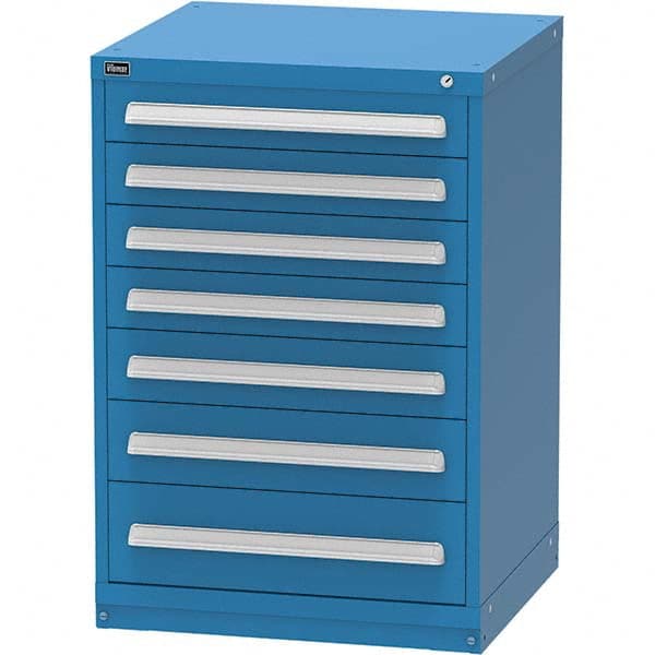 Vidmar - 7 Drawer Bright Blue Steel Modular Storage Cabinet - Apex Tool & Supply