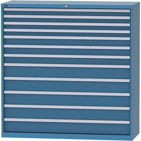 LISTA - 12 Drawer, 84 Compartment Bright Blue Steel Modular Storage Cabinet - Apex Tool & Supply