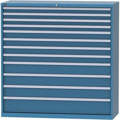 LISTA - 12 Drawer, 84 Compartment Bright Blue Steel Modular Storage Cabinet - Apex Tool & Supply