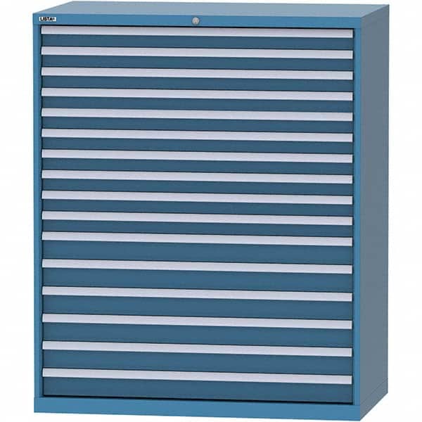 LISTA - 16 Drawer, 216 Compartment Bright Blue Steel Modular Storage Cabinet - Apex Tool & Supply