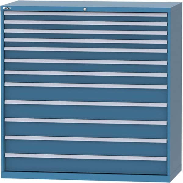 LISTA - 12 Drawer, 84 Compartment Bright Blue Steel Modular Storage Cabinet - Apex Tool & Supply