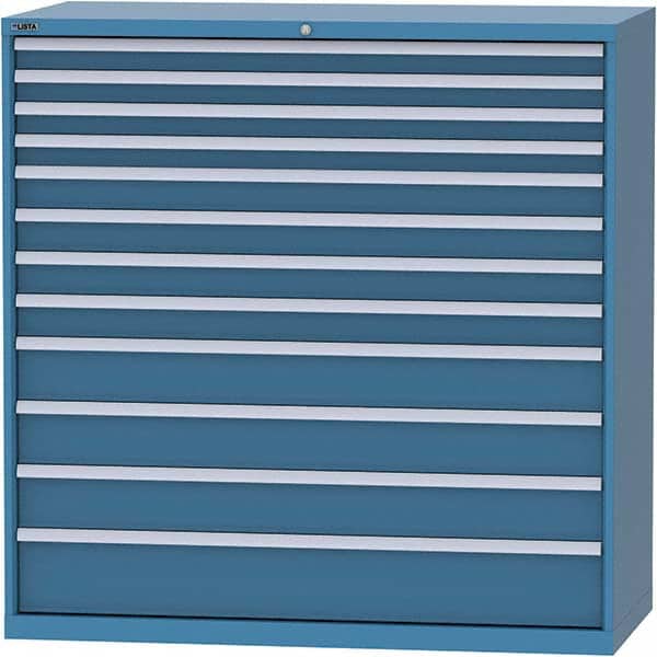 LISTA - 12 Drawer, 84 Compartment Bright Blue Steel Modular Storage Cabinet - Apex Tool & Supply