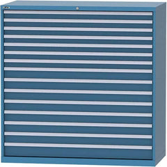 LISTA - 15 Drawer, 84 Compartment Bright Blue Steel Modular Storage Cabinet - Apex Tool & Supply