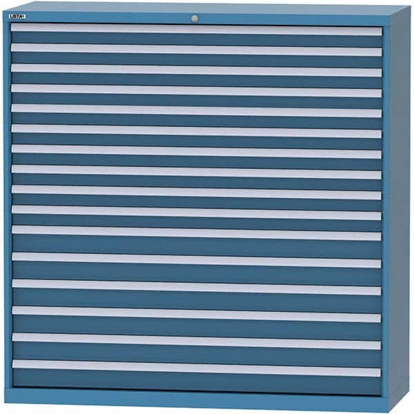 LISTA - 16 Drawer, 84 Compartment Bright Blue Steel Modular Storage Cabinet - Apex Tool & Supply