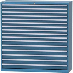 LISTA - 16 Drawer, 84 Compartment Bright Blue Steel Modular Storage Cabinet - Apex Tool & Supply