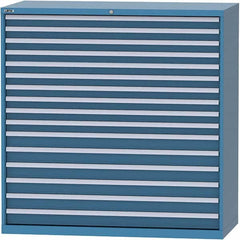 LISTA - 16 Drawer, 84 Compartment Bright Blue Steel Modular Storage Cabinet - Apex Tool & Supply