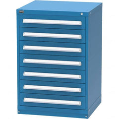 Vidmar - 7 Drawer Bright Blue Steel Modular Storage Cabinet - Apex Tool & Supply