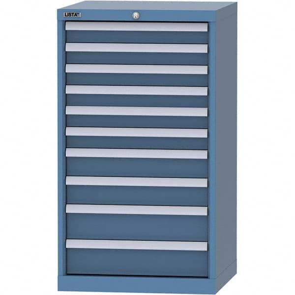 LISTA - 10 Drawer, 84 Compartment Bright Blue Steel Modular Storage Cabinet - Apex Tool & Supply