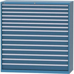 LISTA - 15 Drawer, 84 Compartment Bright Blue Steel Modular Storage Cabinet - Apex Tool & Supply