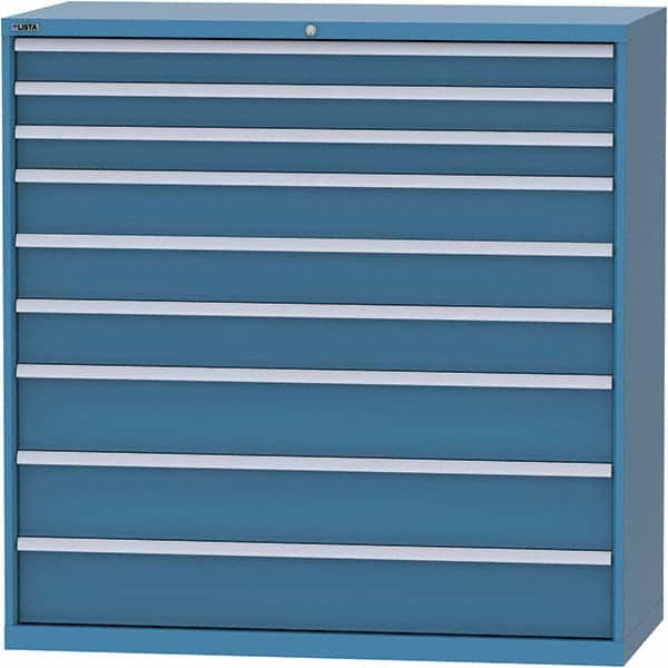 LISTA - 9 Drawer, 84 Compartment Bright Blue Steel Modular Storage Cabinet - Apex Tool & Supply